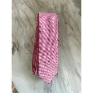 J.Crew Factory Red & White Micro Checked Plaid Cotton Tie Preppy Academia